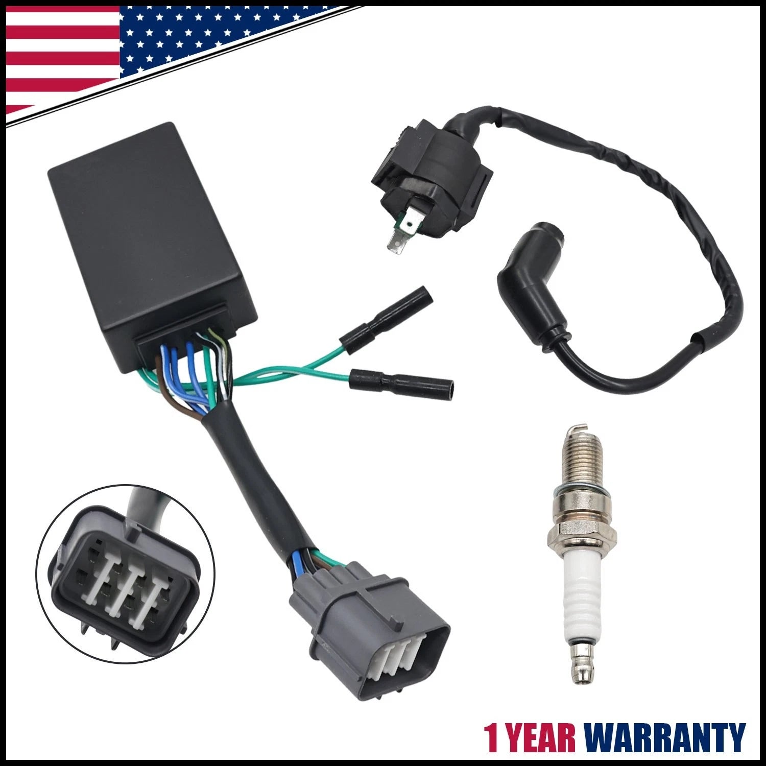 Ignition Coil Spark Plug CDI for Honda Rancher TRX350 (2000–2005) 30410-HN5-671