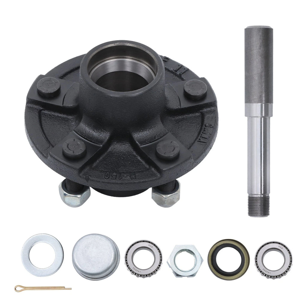 1" Straight Spindle & Bearings Hub Assembly for 5-Bolt Vehicles