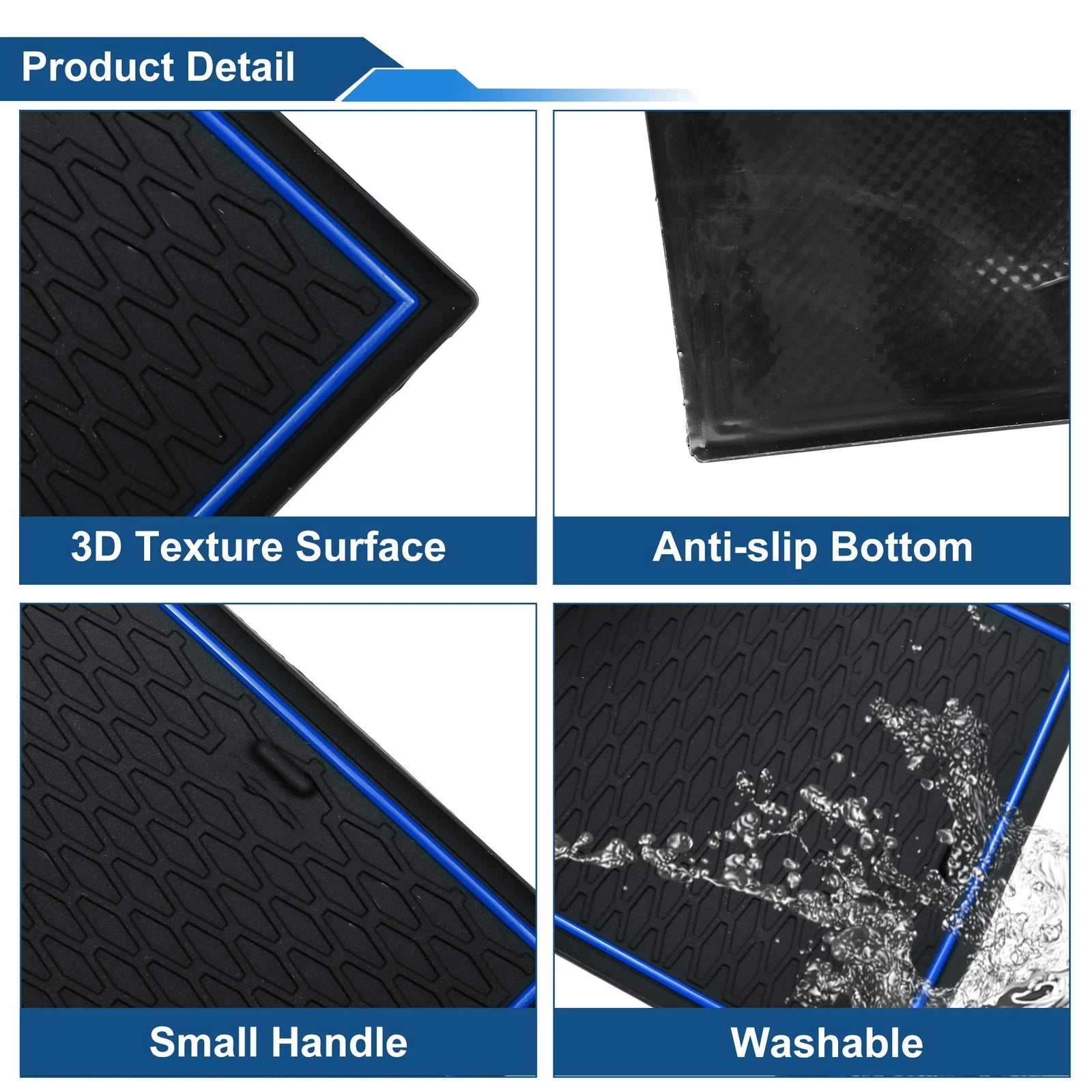 16 Pcs Non-Slip Mat for BMW X3 (2018–2019) PVC Blue