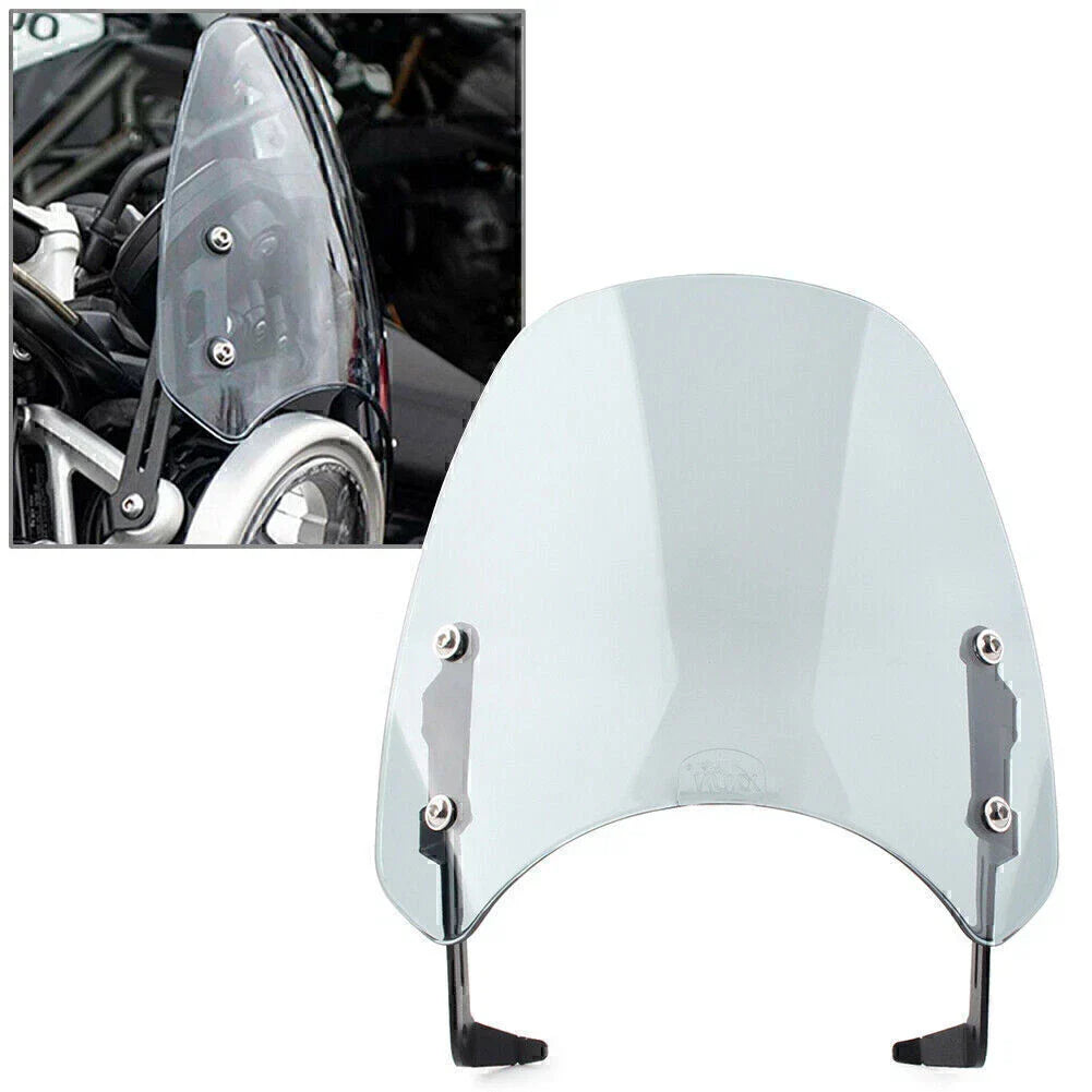 1x ABS Gray Motorcycle Windshield + Bracket for SCRAMBLER 1200 (2019-2021)