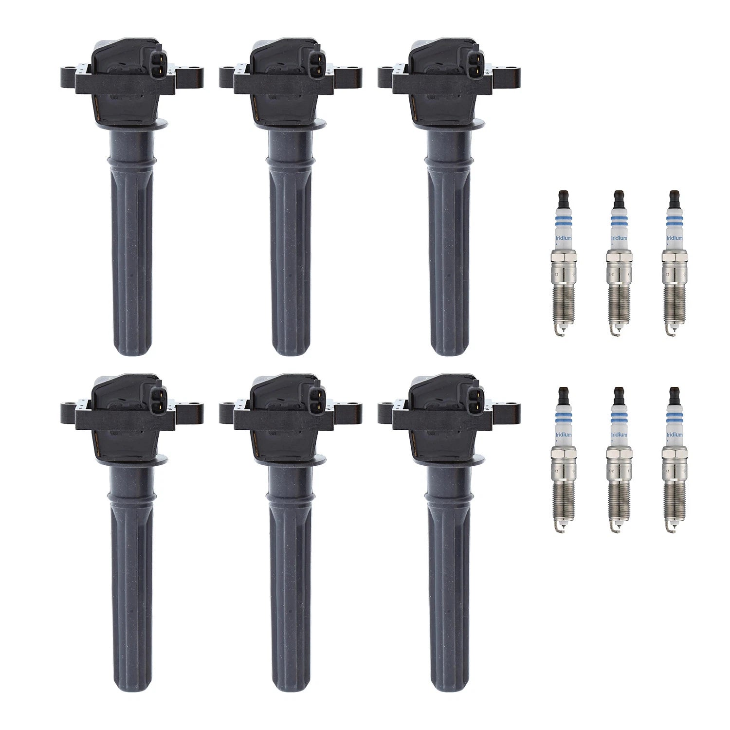 Set of 6 Ignition Coils & Bosch Iridium Spark Plugs for Sebring Stratus (1995–2006)