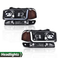 Smoke Amber LED DRL Headlights and Bumper Lamps for GMC Sierra/Yukon (1999–2007)