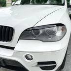 Gloss Black Headlight Eye Lid Eyebrow Trim Cover for BMW X5 E70 (2008–2013)