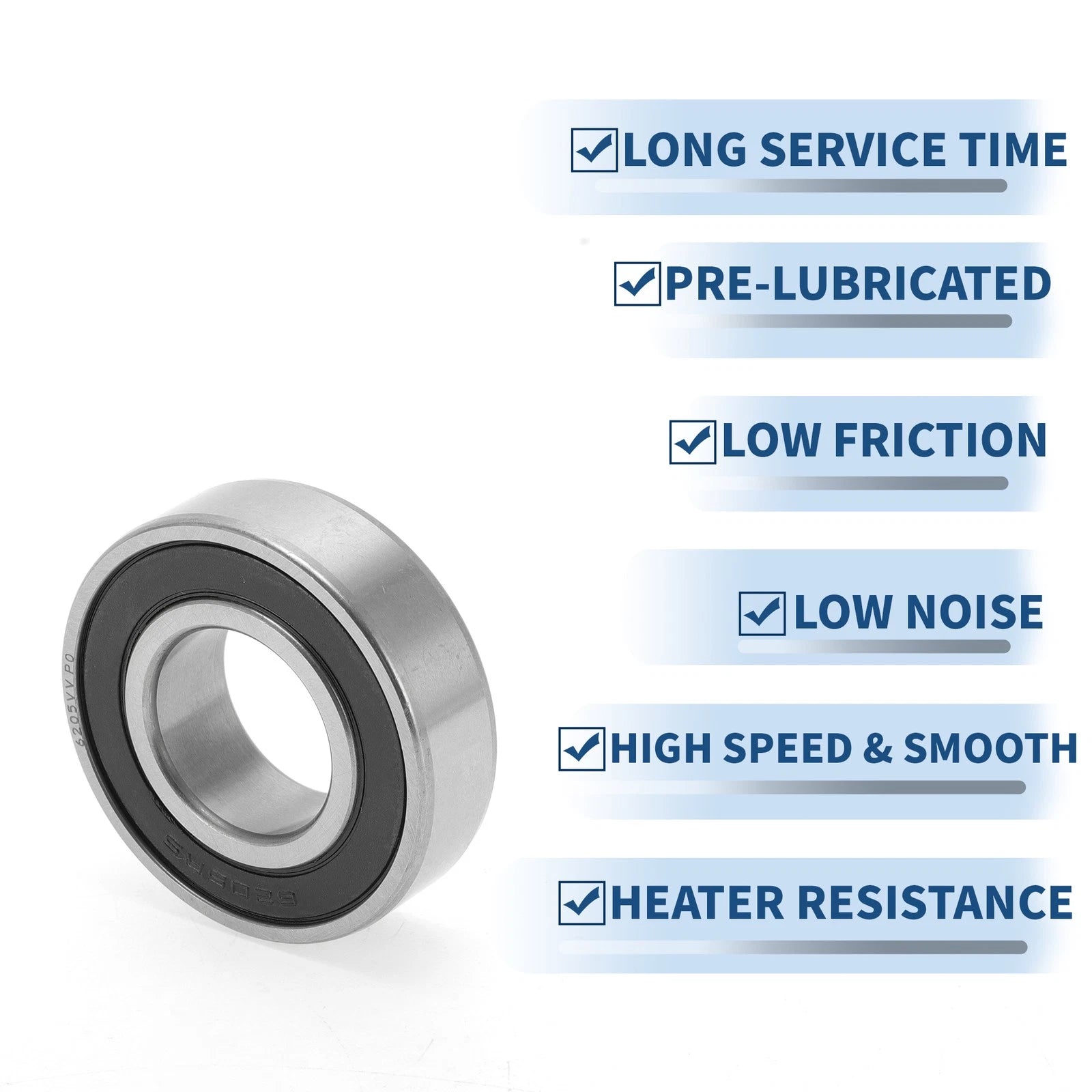 6205VV Deep Groove Ball Bearing for Scooter Skateboard Wheel (P0 25x52x15mm)