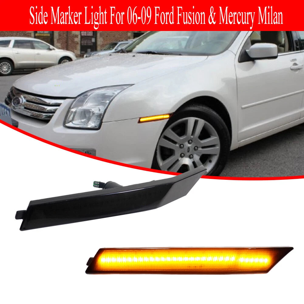 Smoke LED Side Marker Lights for Ford Fusion & Mercury Milan (2006–2009)