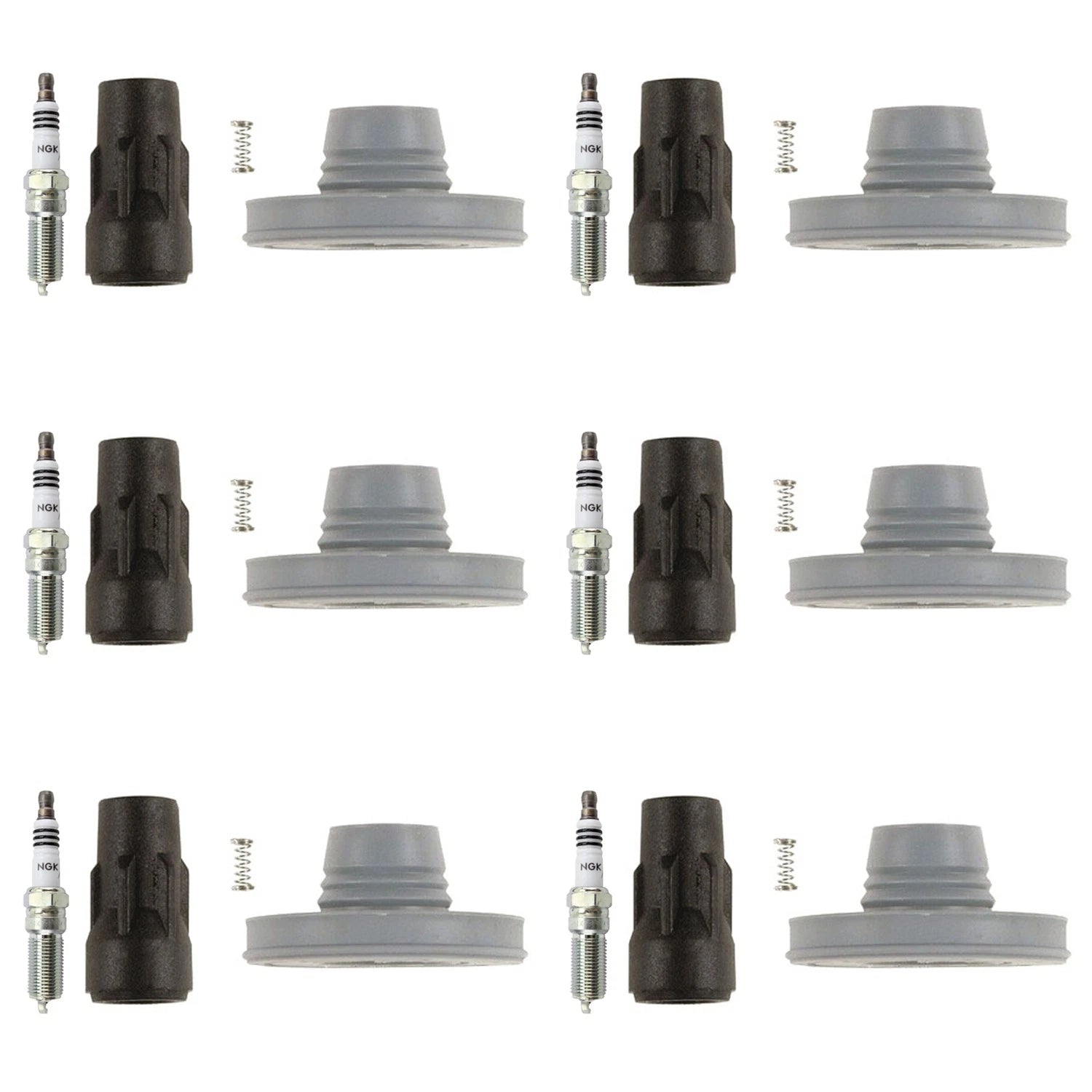 Set of 6 NGK Iridium IX Spark Plugs & Denso Coil Boots for Explorer F150 Mustang V6