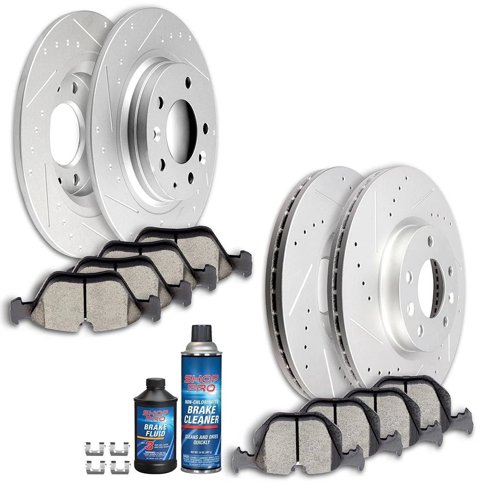 Brake Pads and Rotors Set for Ford Fusion Lincoln MKZ (2007–2012) Drilled