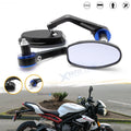 Blue Aluminum 22mm Rear View Handlebar End Mirrors for Universal (22mm)