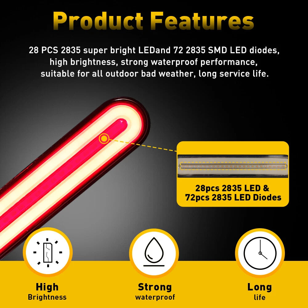 LED Brake Stop Signal Tail Light Strip for Universal Vehicles