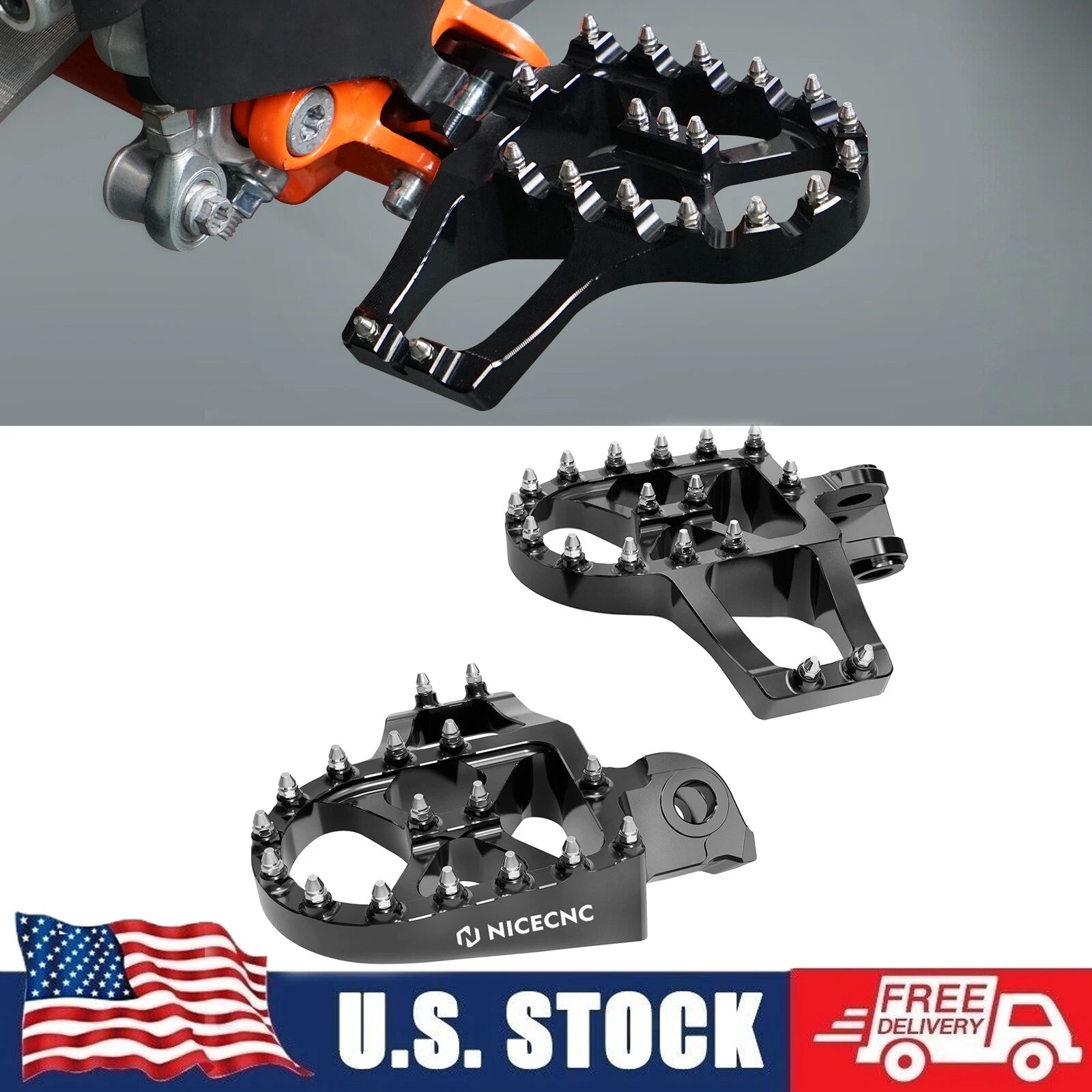 Extended Foot Pegs Footrests for Beta RR 2T 250 300 (2013–2019, XTrainer 2015–2023)