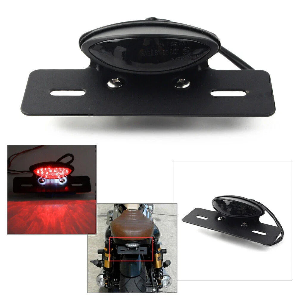 LED Brake Tail Light License Plate Mount for Cafe Racer