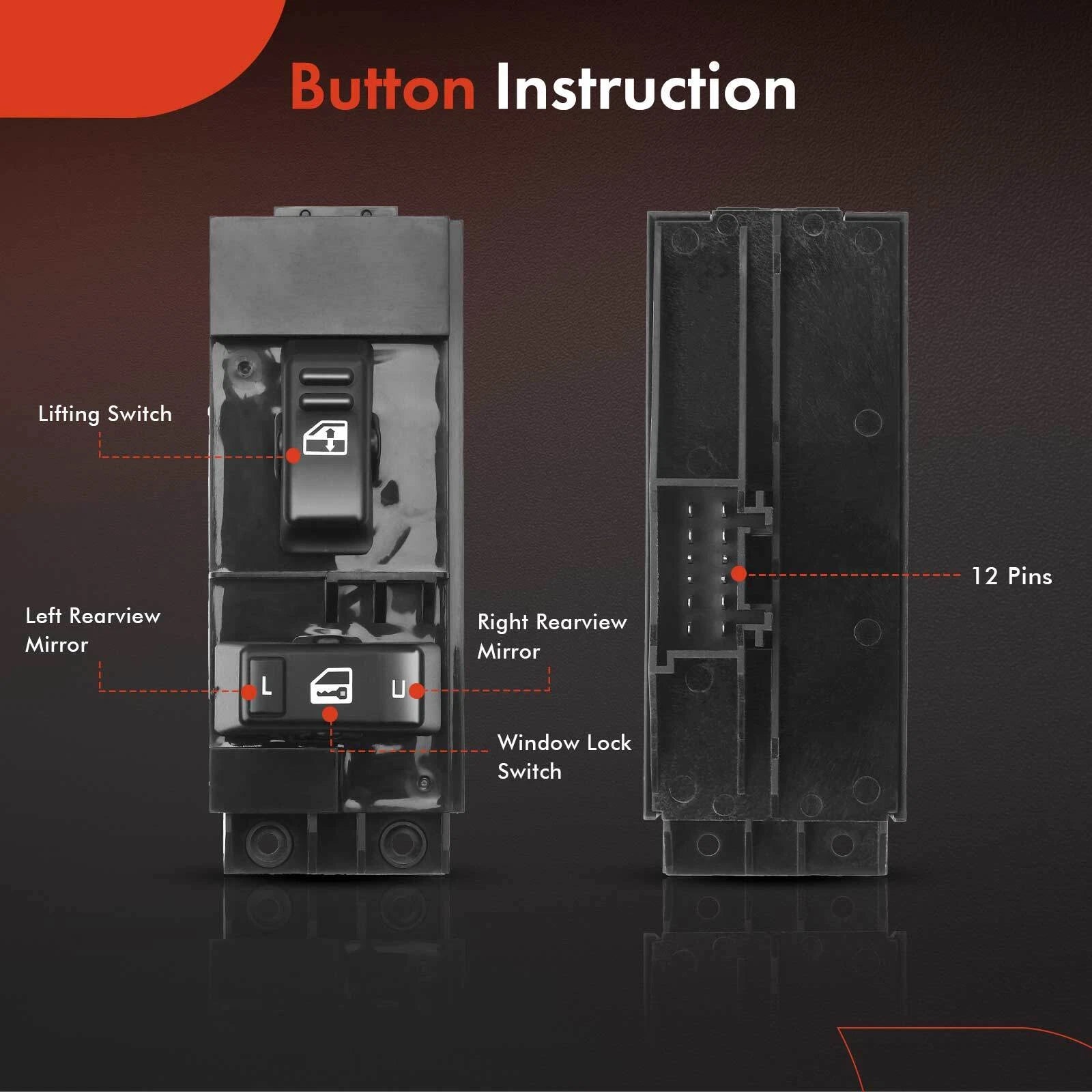 Power Window Switch for Chevy Silverado 1500 3500 (2001-2002)