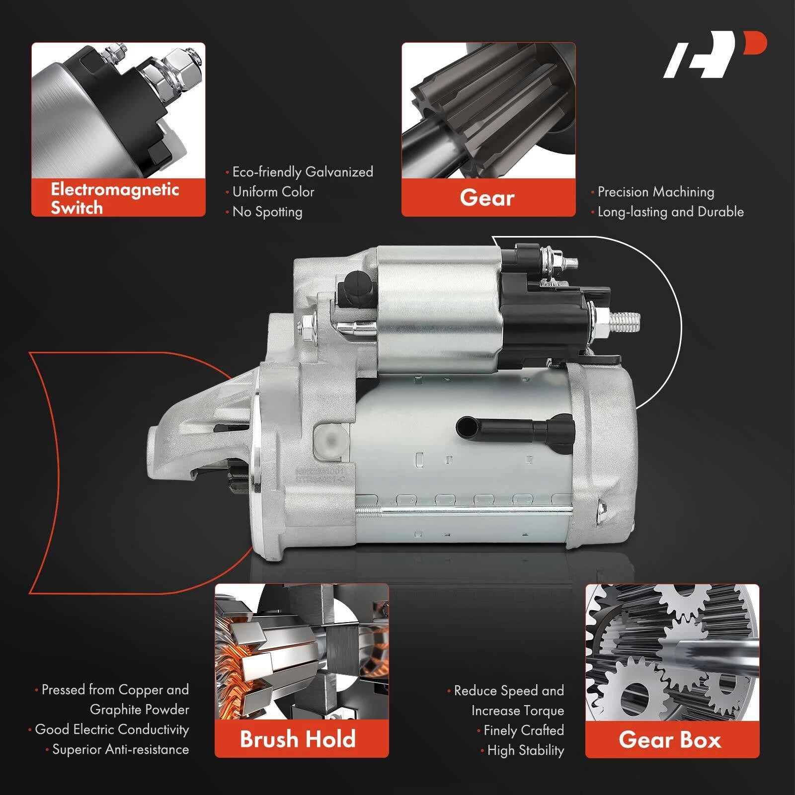 Starter Motor for Ford Mustang (2016–2023) V8 5.0L 1.4KW