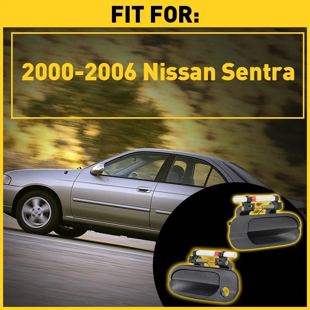 2X Front Textured Black Exterior Door Handle LH+RH for Nissan Sentra (2000–2006)