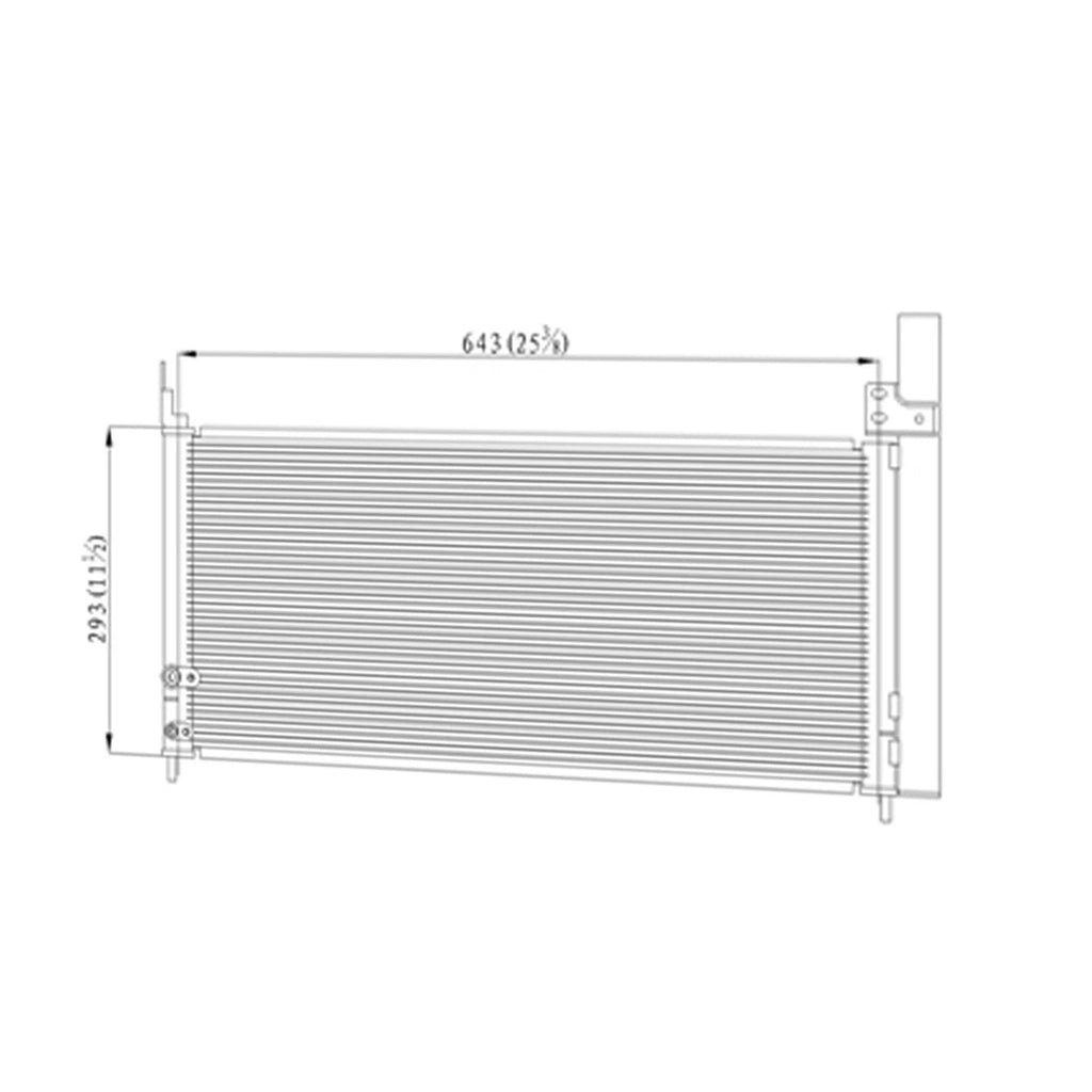 Replacement Condenser with Receiver Drier for 2012-2017 Toyota Prius V