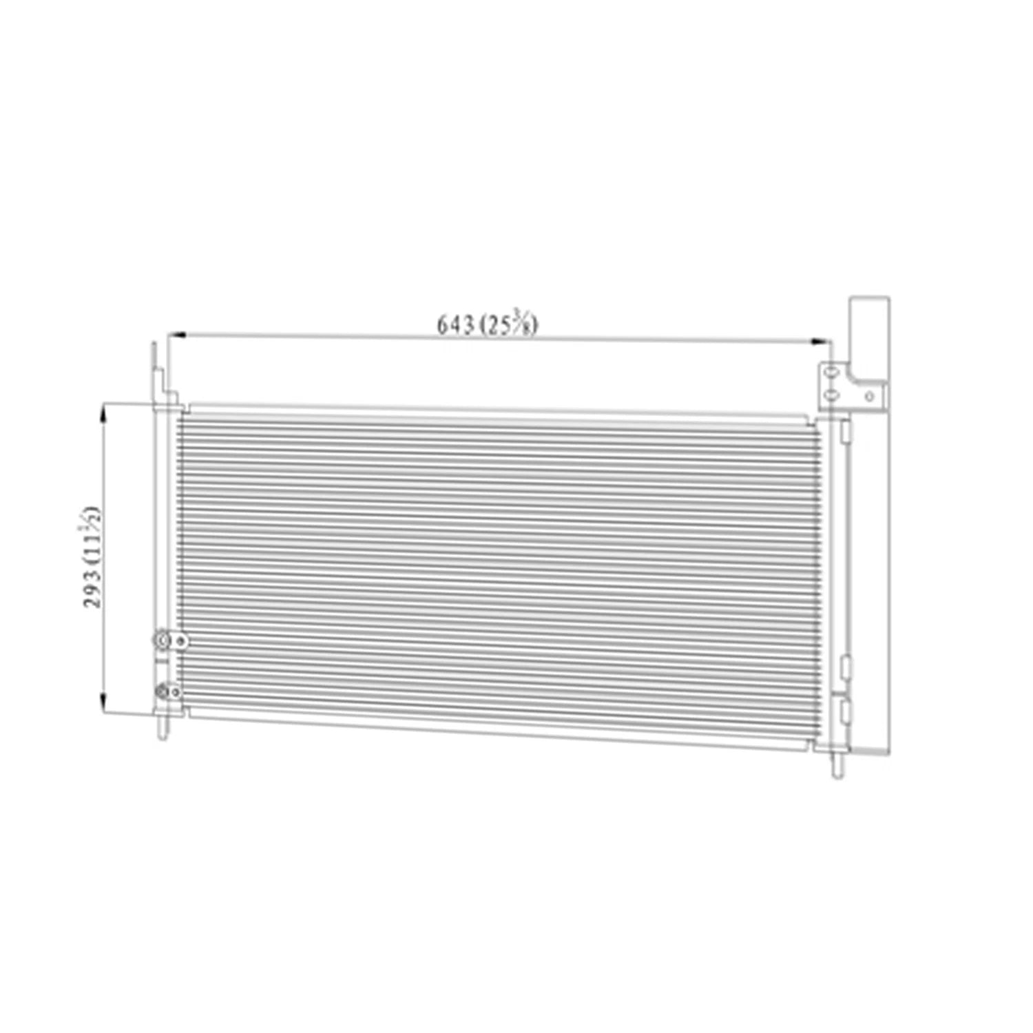 Replacement Condenser with Receiver Drier for 2012-2017 Toyota Prius V