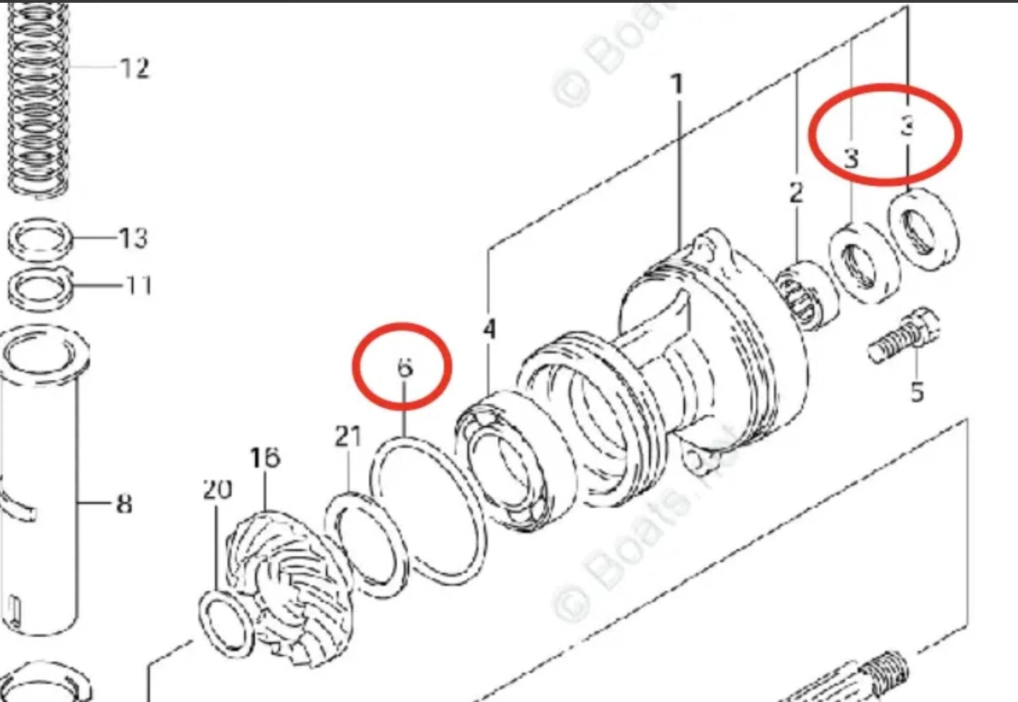 Propeller Shaft Seal Kit for Suzuki (09289-22007, 09168-10022)