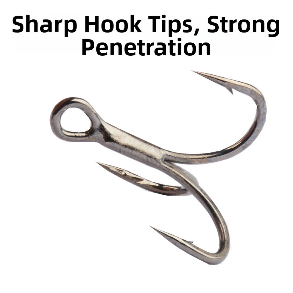 Set of 6 ST-36 Stainless Steel Treble Hooks Size 4 6 8 10 for Jigs