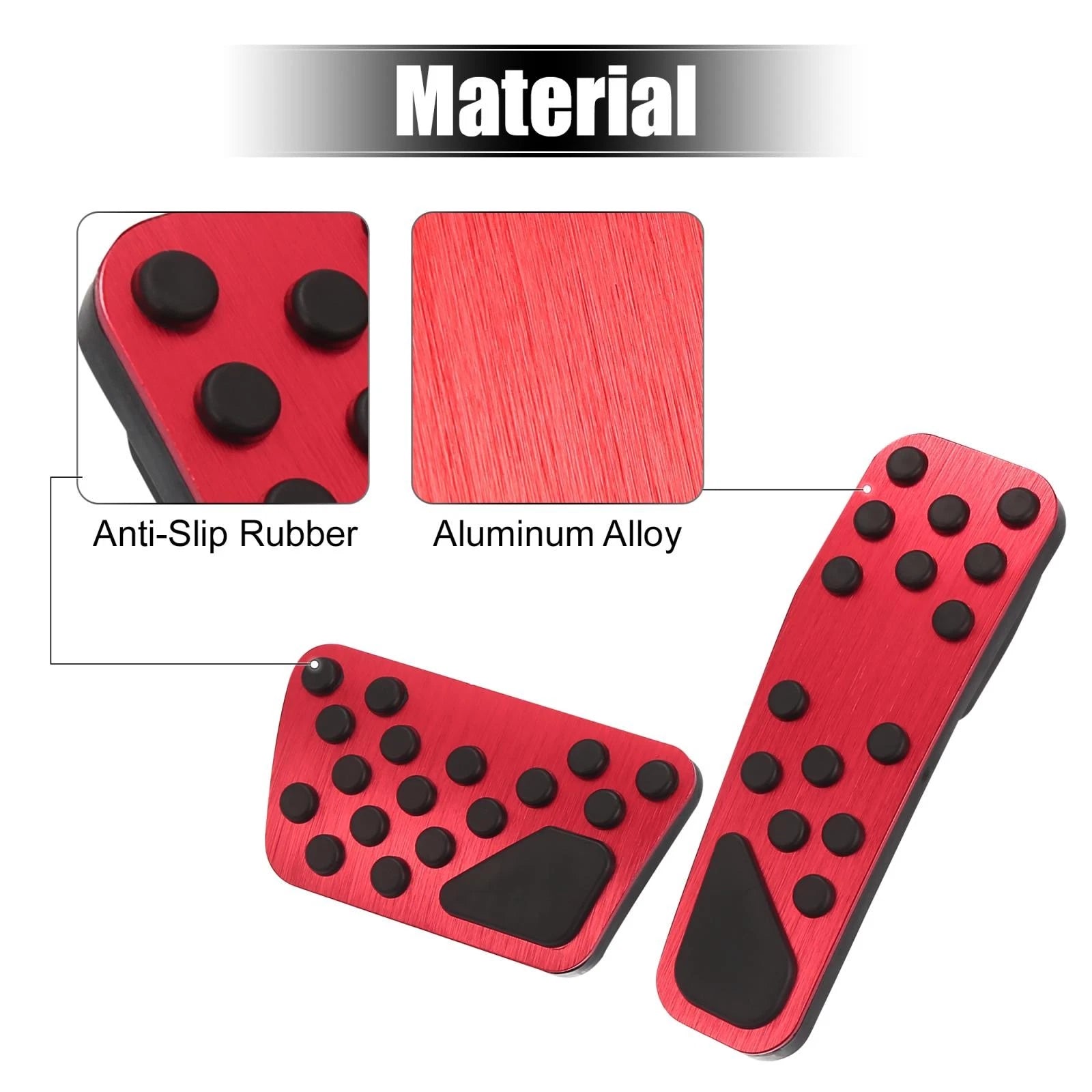 Anti Slip Brake and Gas Accelerator Pedal Cover Kit for Dodge Chrysler 