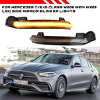 Sequential LED Amber Side Mirror Turn Signal Light Pair for Benz W206 W214 W223