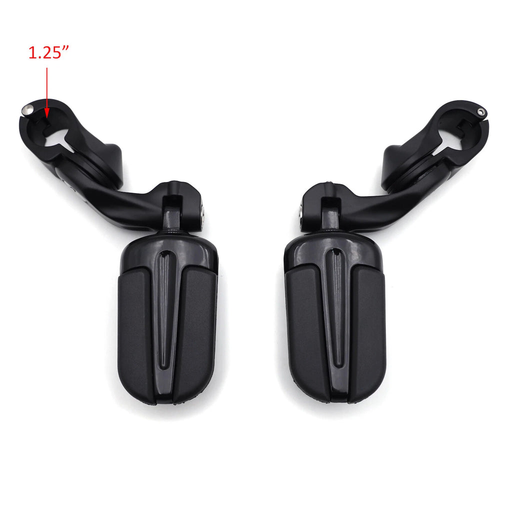 2X 2.5" Black Slipstream FootPeg Rubber Kit for Harley Sportster Dyna