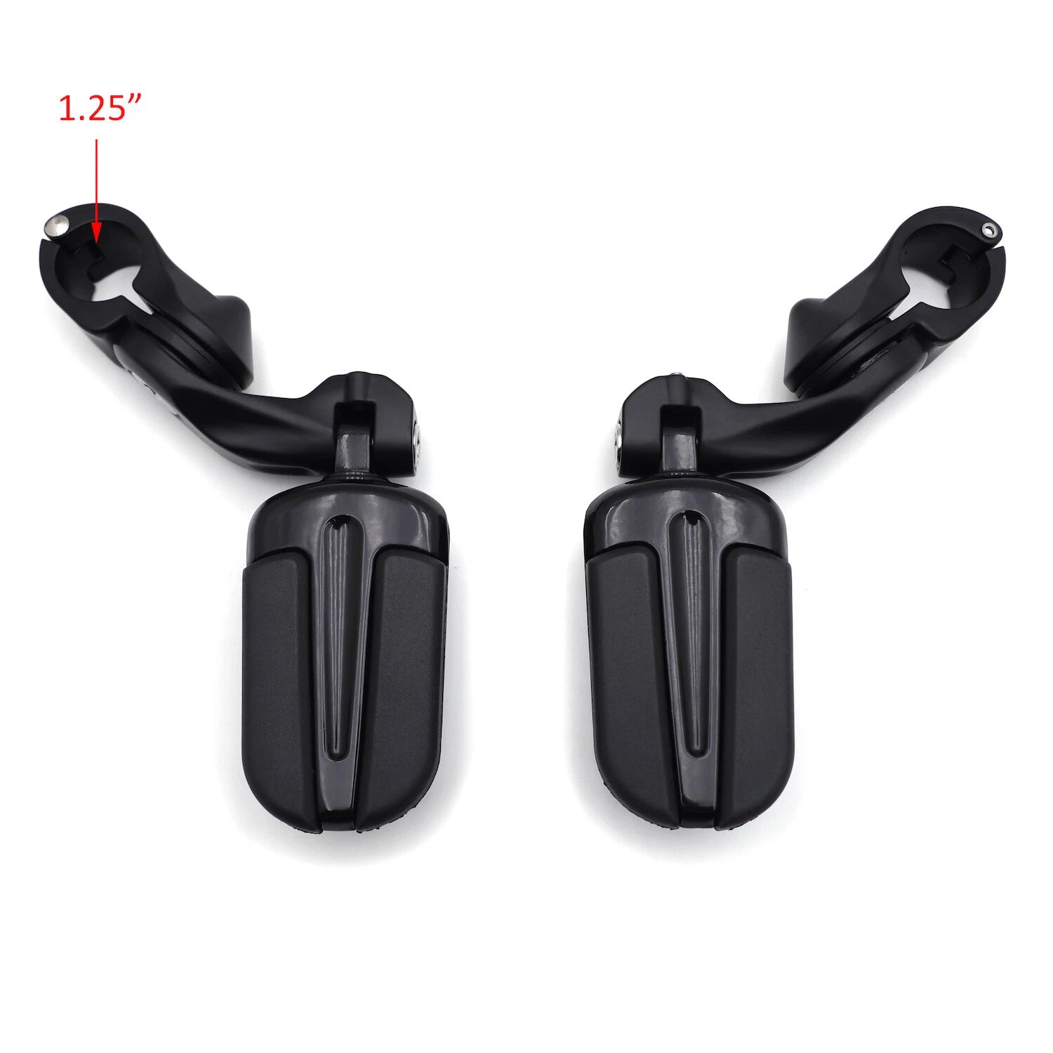 2X 2.5" Black Slipstream FootPeg Rubber Kit for Harley Sportster Dyna