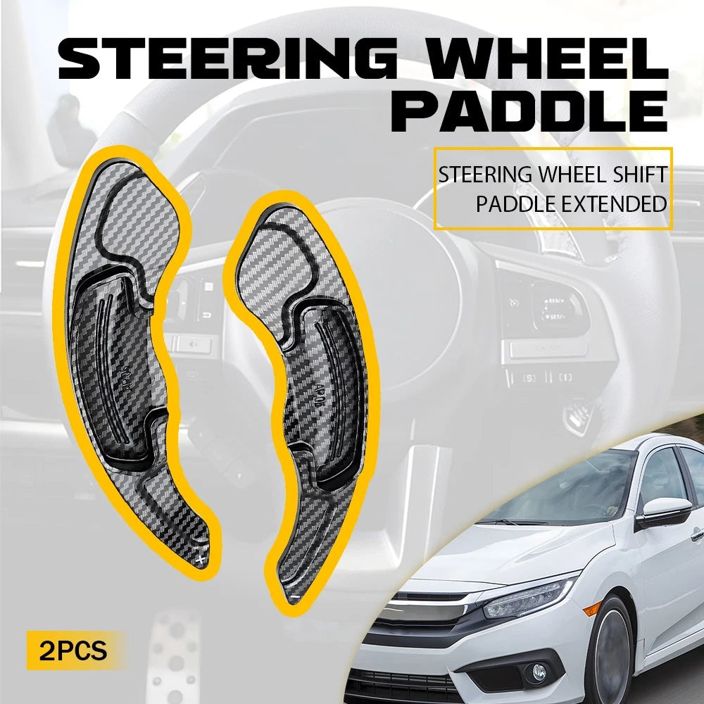2X Carbon Large Steering Wheel Paddle Shifter for Honda Civic (2016–2021)