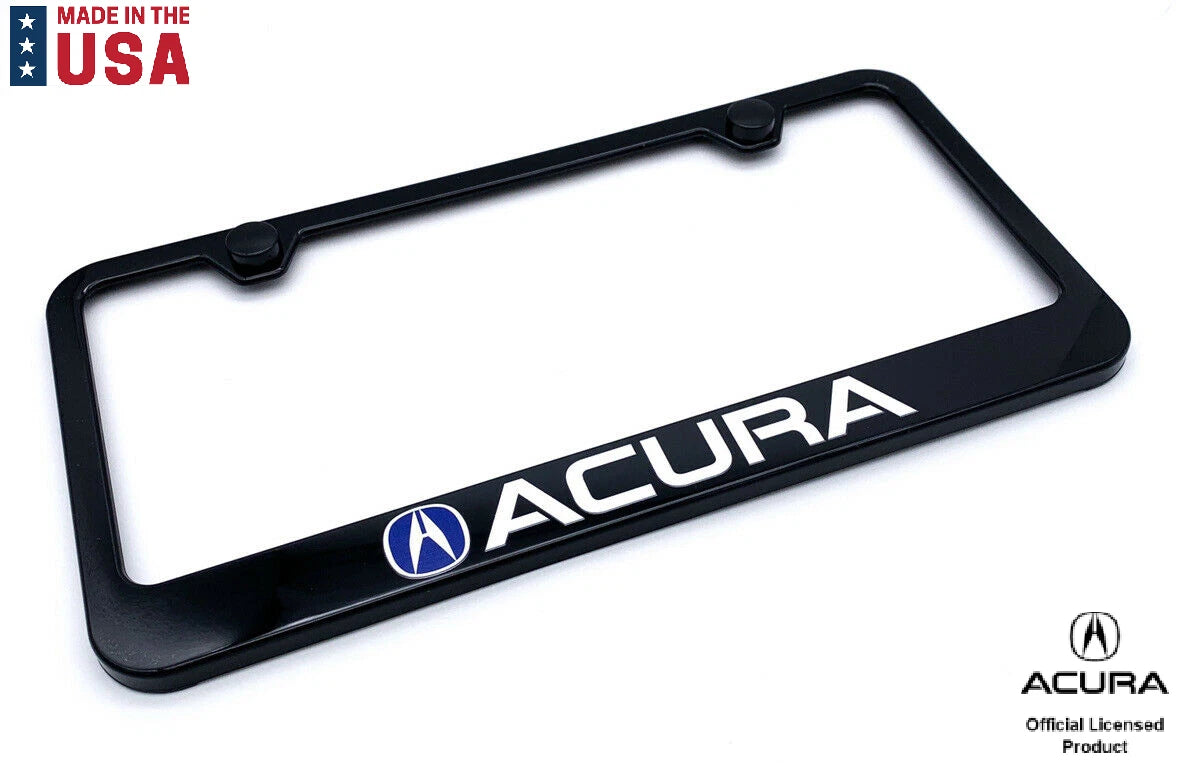 License Plate Frame Front for Acura with Black Plastic Blue Logo (1997–2025)
