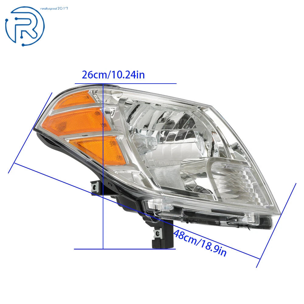 Set of 2 Chrome Housing Headlights for Nissan Frontier (2009-2021)