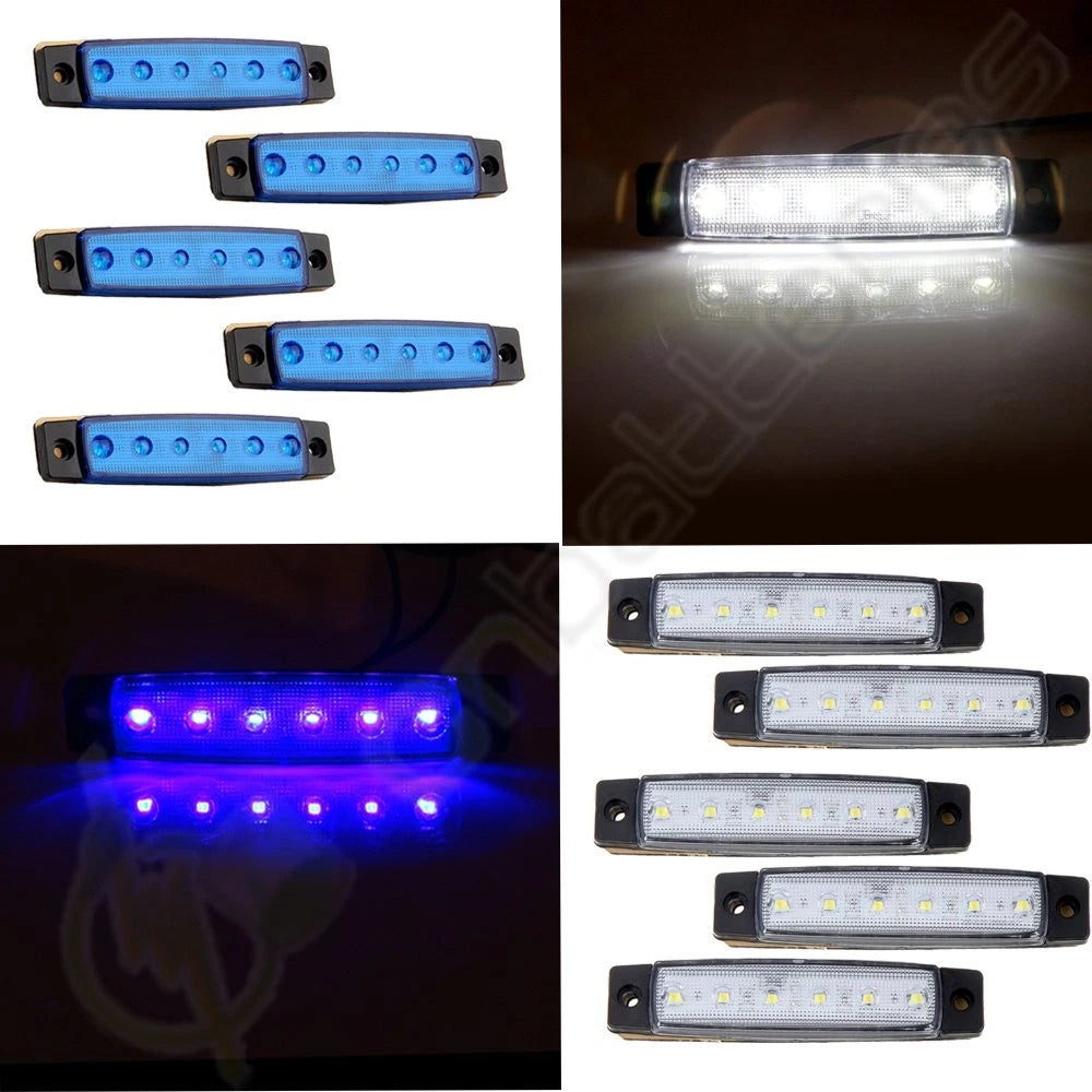 5 Pair Waterproof Side Marker Clearance Light for Trailer Truck 12V
