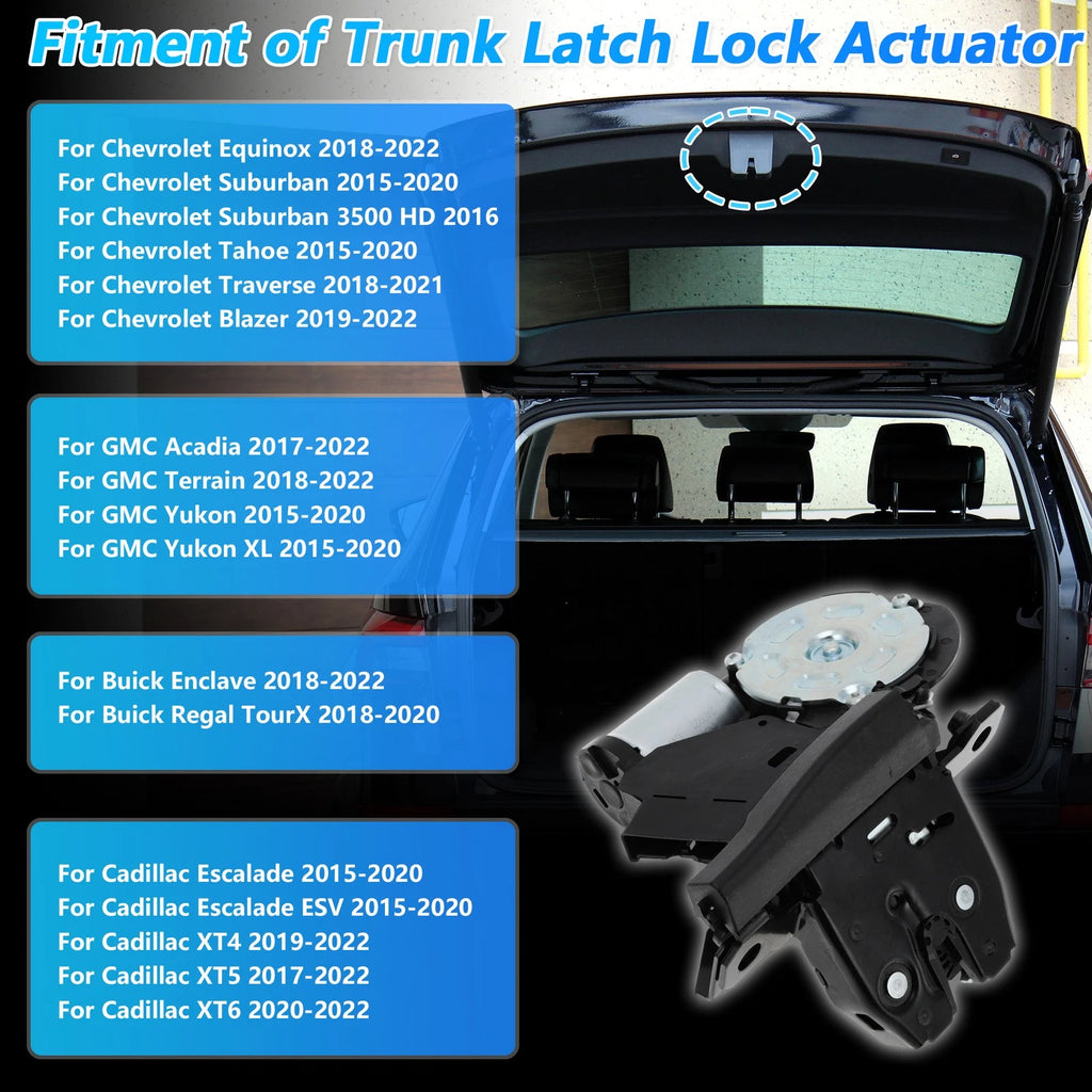 Trunk Latch Lock Actuator for Chevy Suburban Tahoe GMC Yukon (No. 13509598)