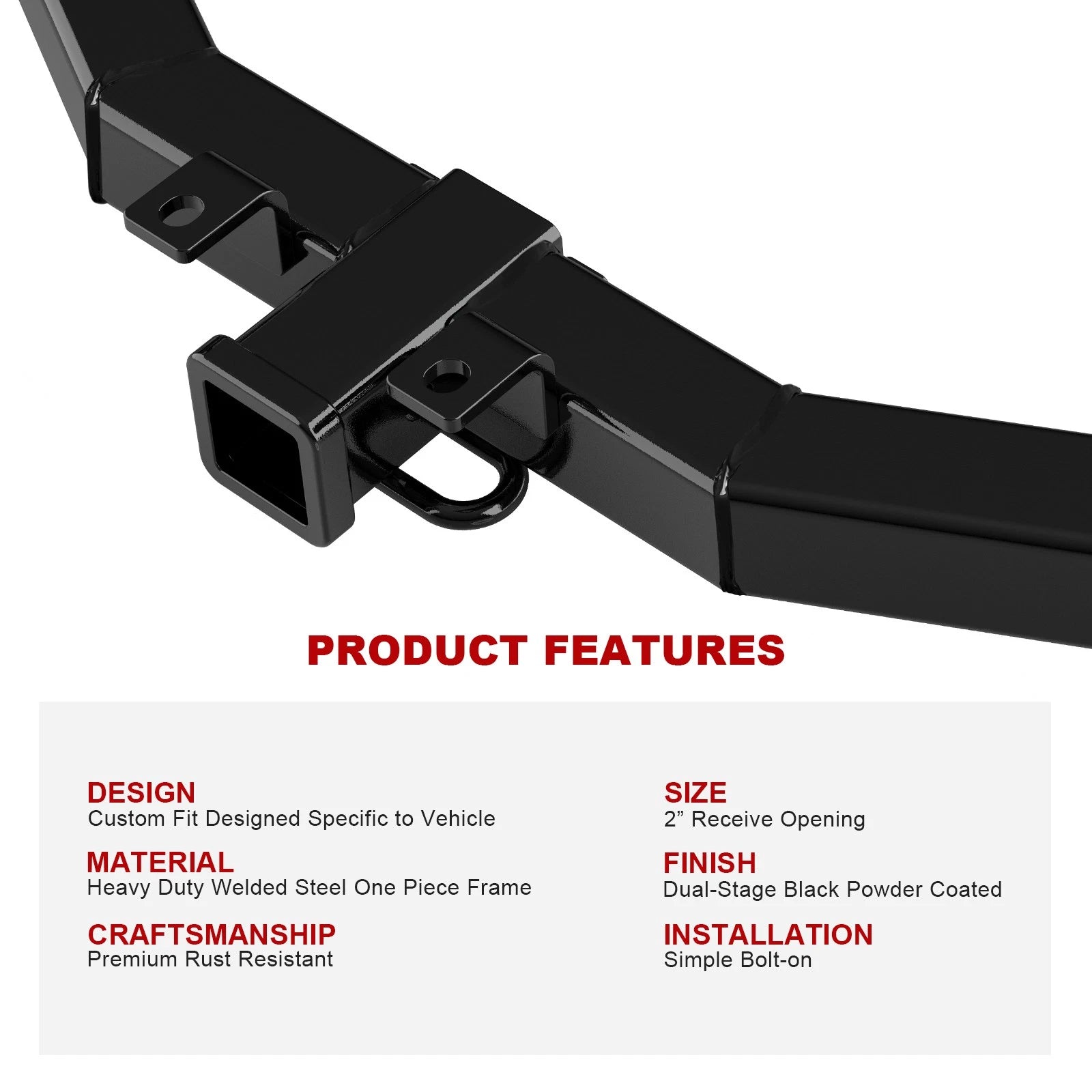 Trailer Hitch Receiver for Cadillac SRX (2010-2016) - Black Gloss
