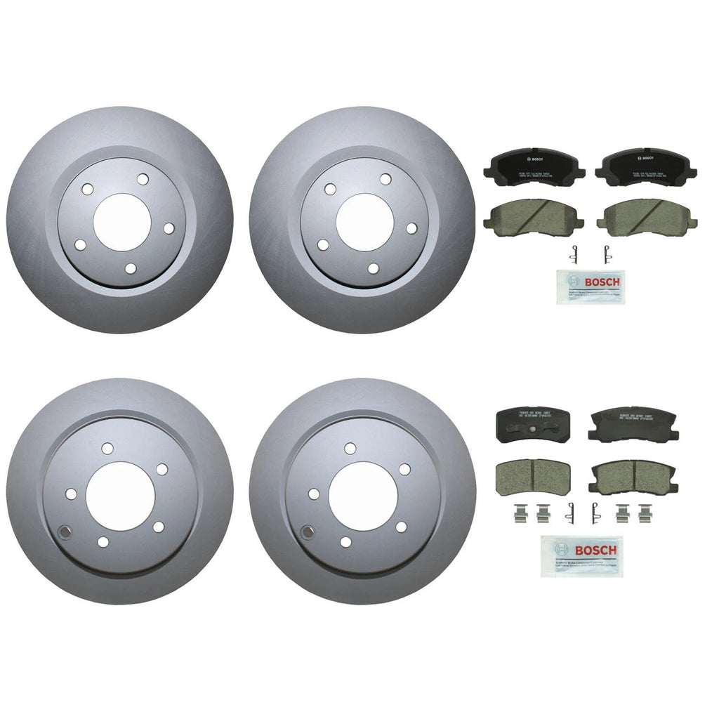 Front & Rear Brake Kit Disc Rotors & Bosch Ceramic Pads for Chrysler Dodge Jeep