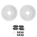 Set of 2 Bosch QuietCast Rear Rotors & Akebono ProACT Pads for Accent Rio