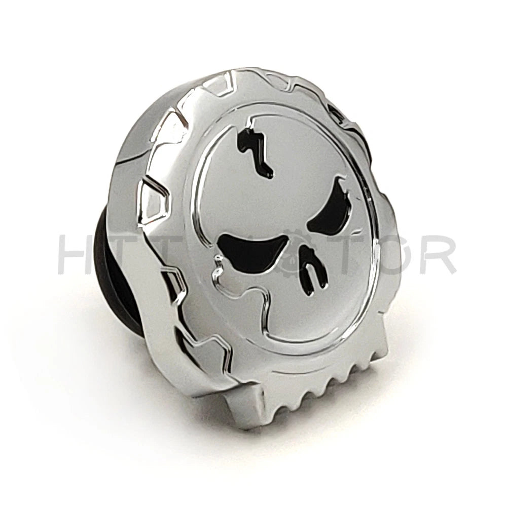 Chrome Skull Vented Gas Cap for Harley XL & Big Twin (1984–2015)