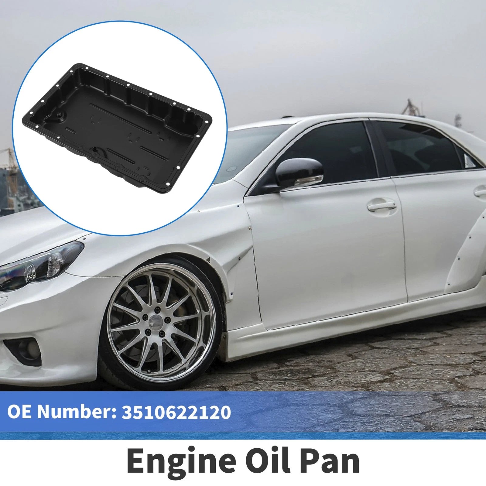 1 Pc Engine Oil Pan No.3510622120 for Toyota Reiz (2005–2007) Steel Black