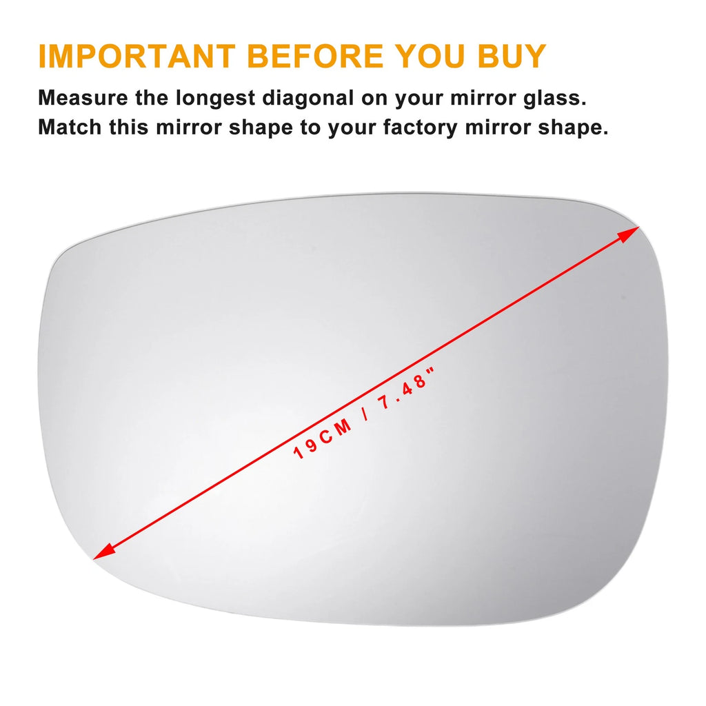 Left Side Heated White Mirror Glass for Mazda CX-5 (2017–2023)