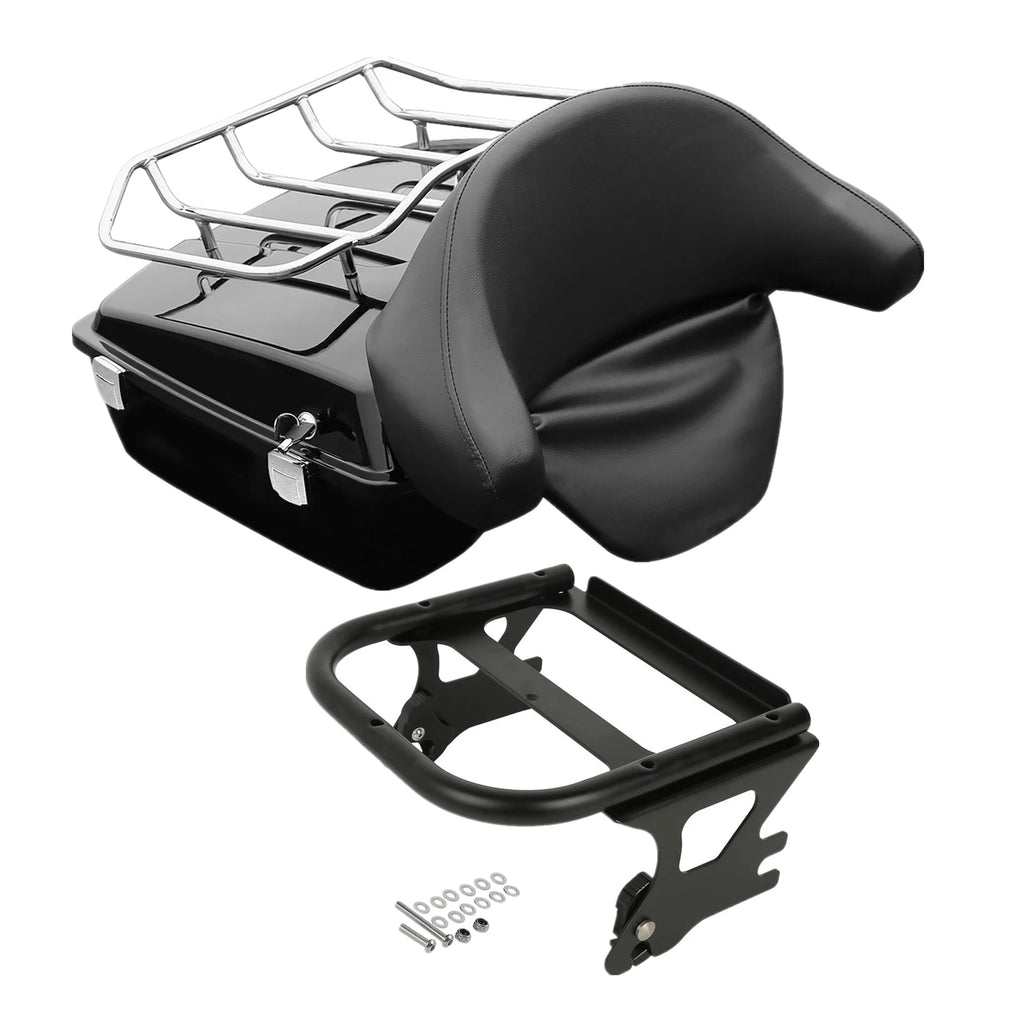 Trunk Backrest Pad Mount Rack for Harley Touring Road Glide (1997–2008)