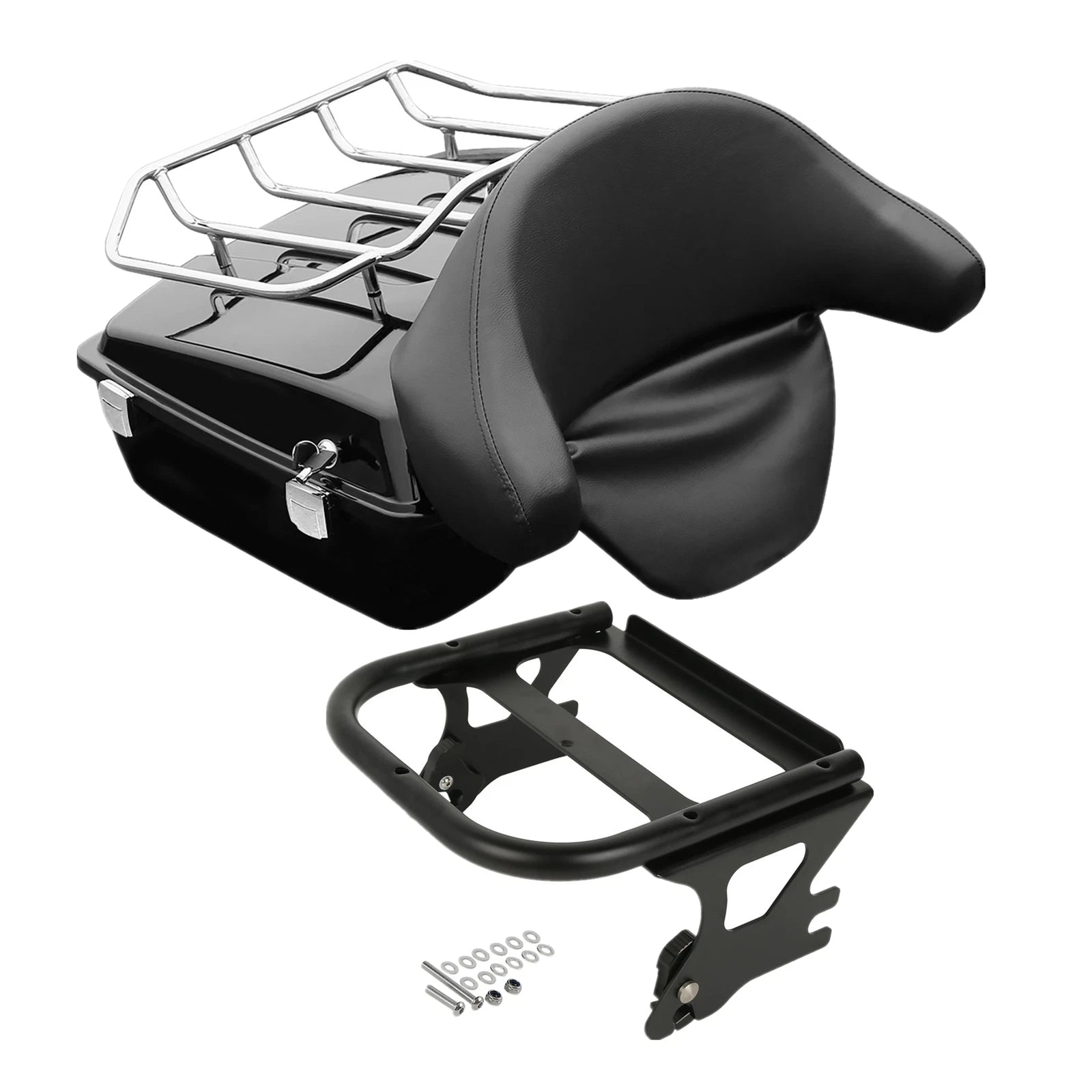 Trunk Backrest Pad Mount Rack for Harley Touring Road Glide (1997–2008)
