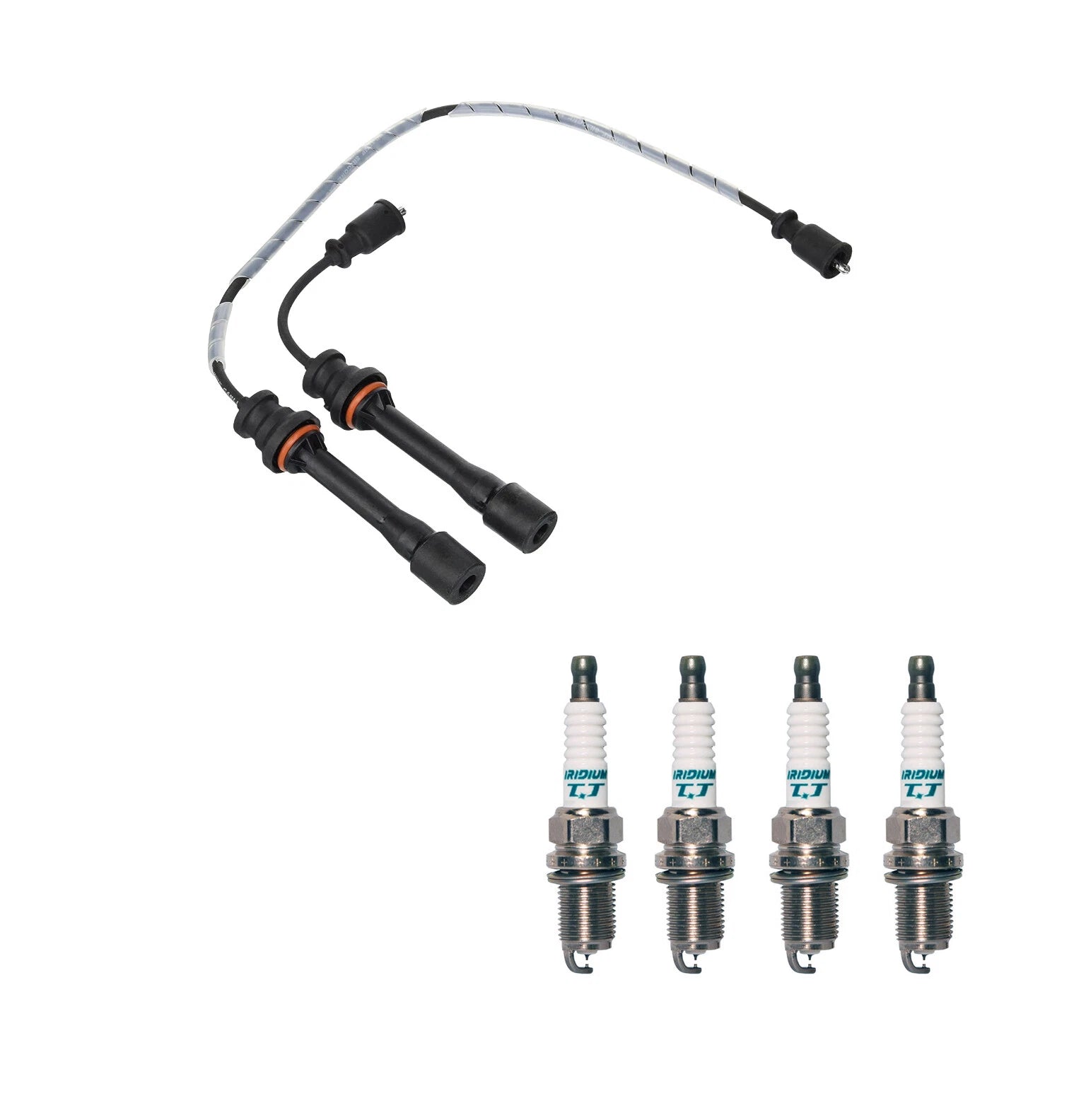 Denso Wire Set & 4 Iridium TT Spark Plugs for Mazda Miata (1990–2005)