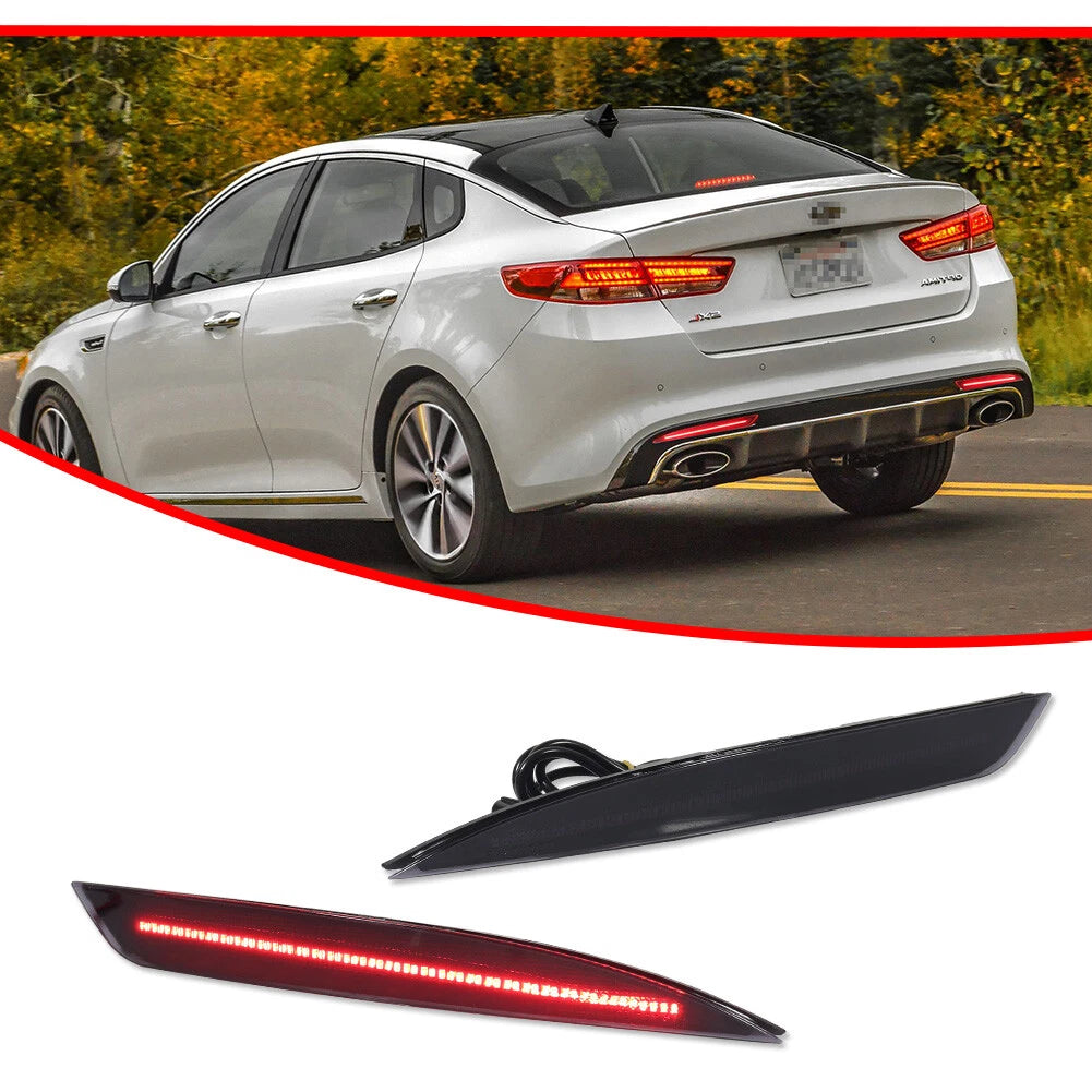 Smoke LED Rear Bumper Reflectors for Kia Optima K5 (2016–2018)