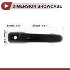 Set of 4 Car Door Handle Covers for Toyota Land Cruiser Prado (2010–2023) Gloss Black ABS