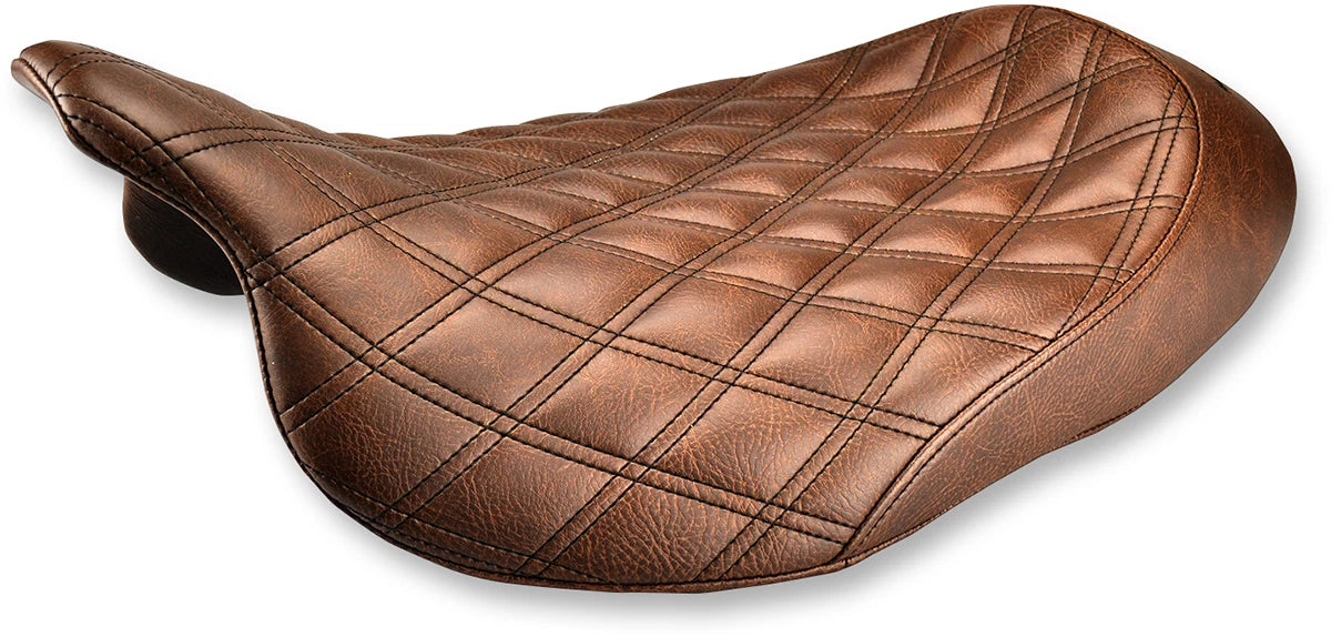 SADDLEMEN Renegade Solo Seat for FL (2008–2024) - Lattice Stitched - Brown