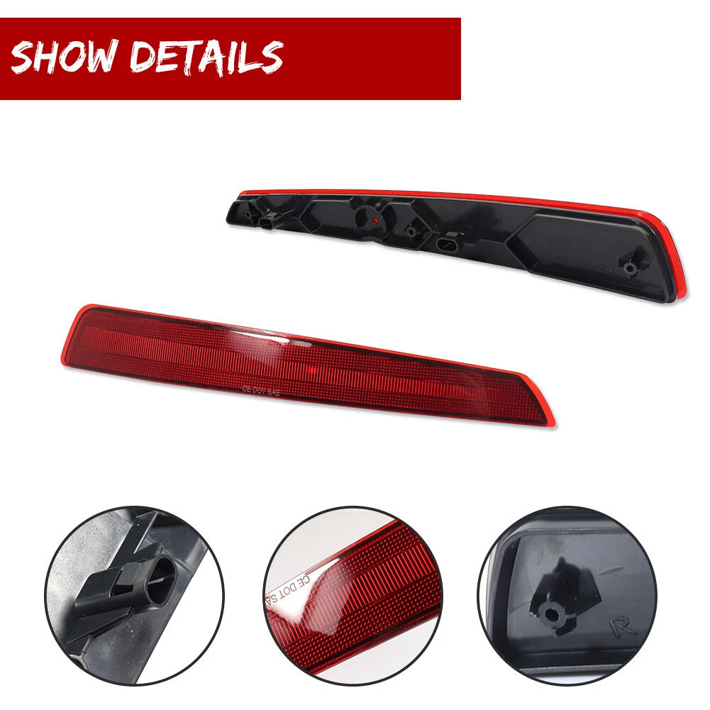 2X Red Lens Rear Bumper Reflector Lights for Acura TL (2009–2011)