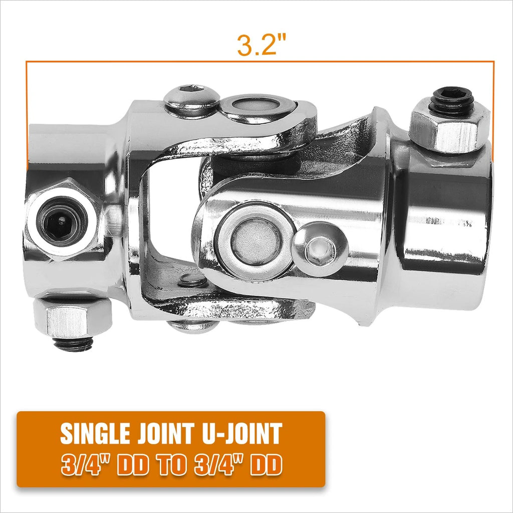 3/4" DD to 3/4" DD Stainless Steel Lock-Nut Steering U-Joint Universal