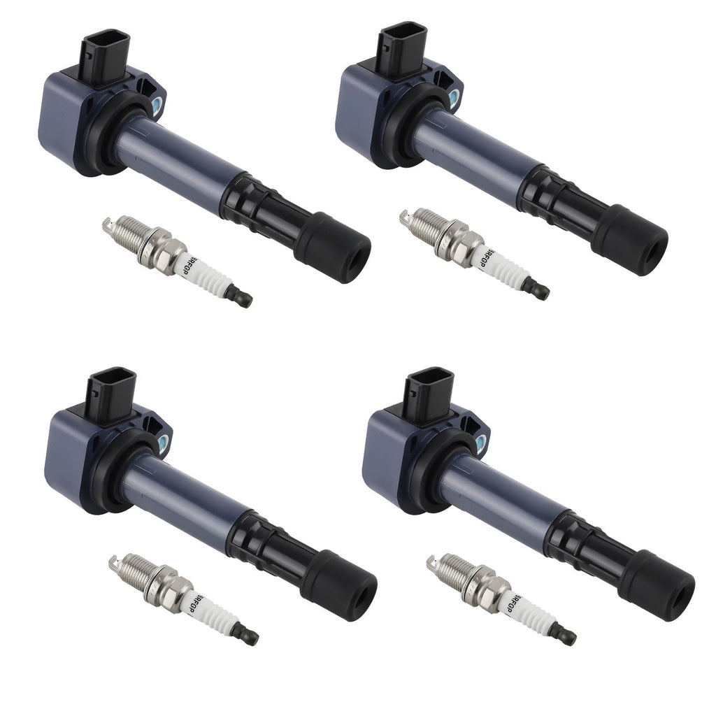 Set of 4 Ignition Coils & Spark Plugs for Acura EL, Honda Civic L4 1.7L (2001–2005)