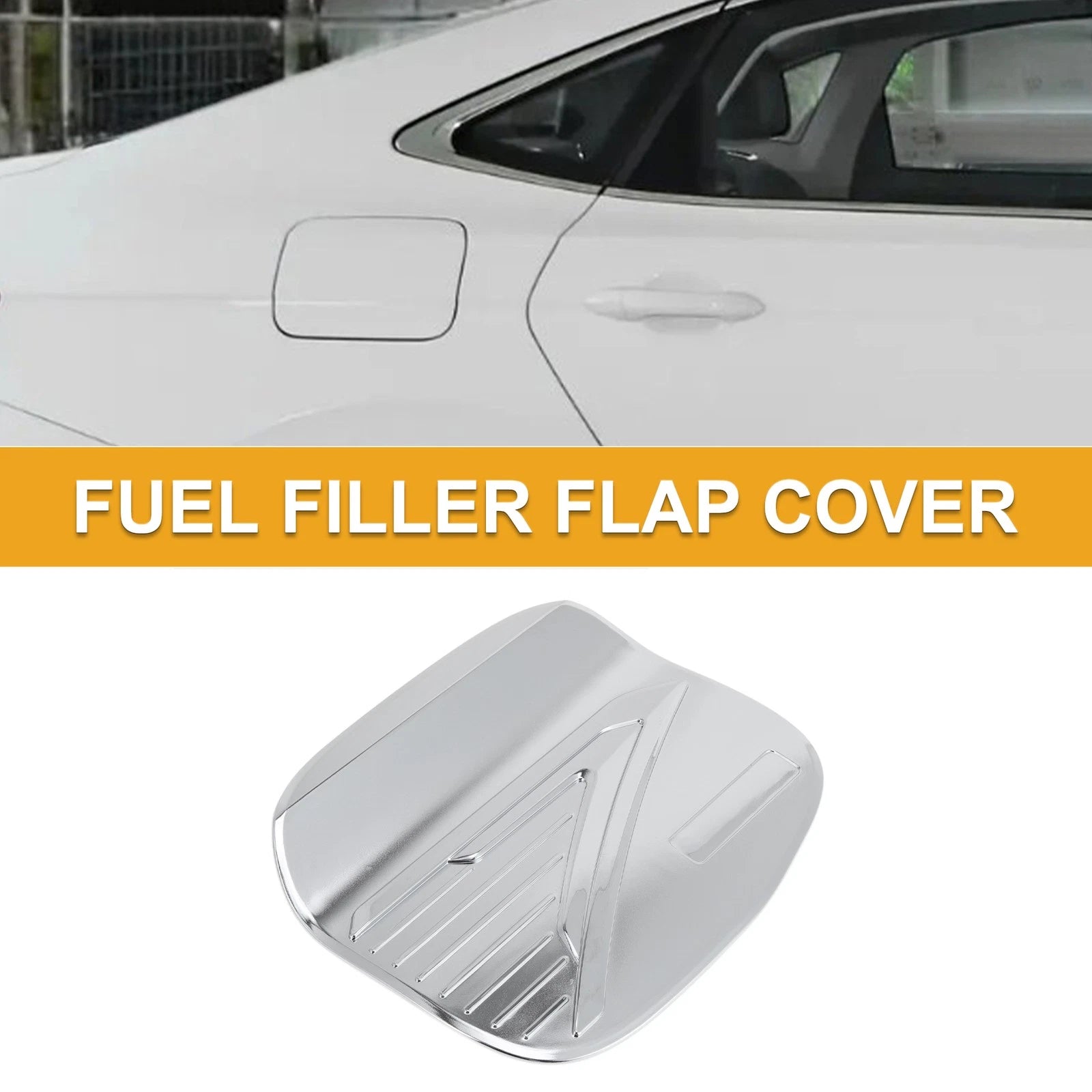 Fuel Tank Door Cap for Mitsubishi Outlander (2003–2023) Chrome Silver Tone