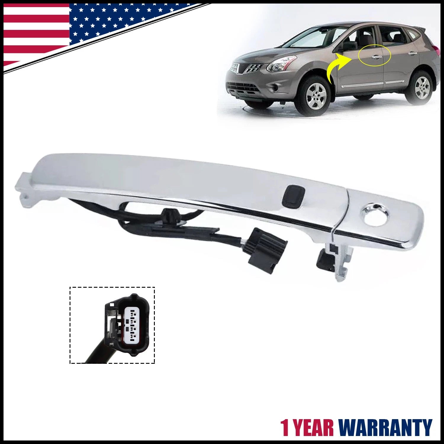 Front Left Driver Side Door Handle for Nissan Rogue (2010–2013)