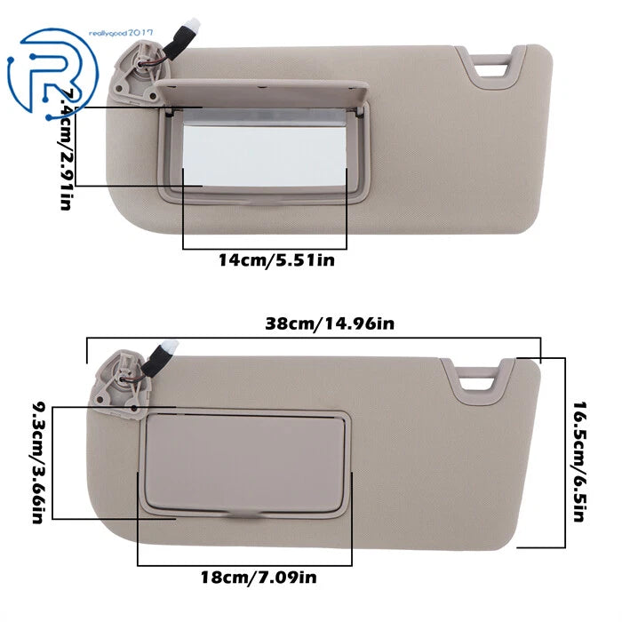 Driver Passenger Side Sun Visor Set for Nissan Altima (2019-2024)