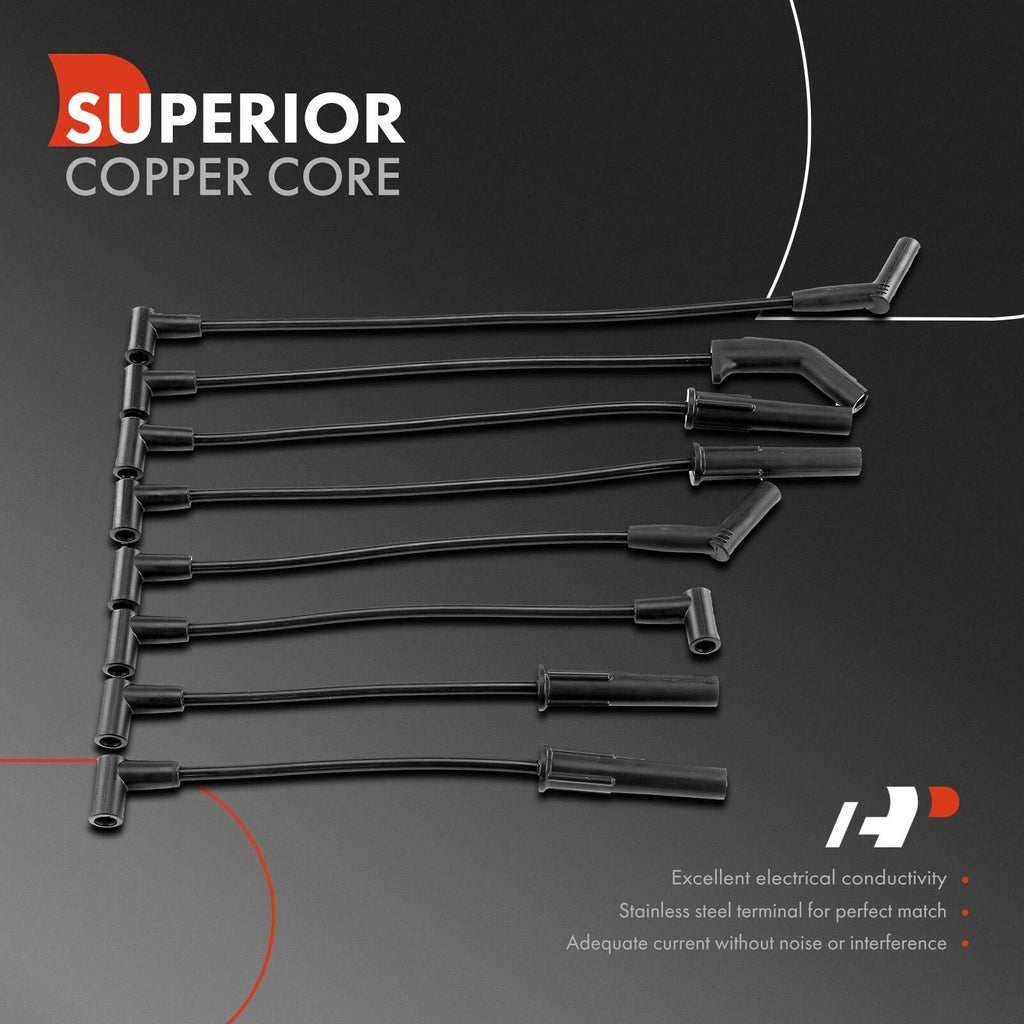 8pcs Spark Plug Wire Set for Ford Bronco E-100 F-100 F-150 F-250 F-350 (1980–1996)